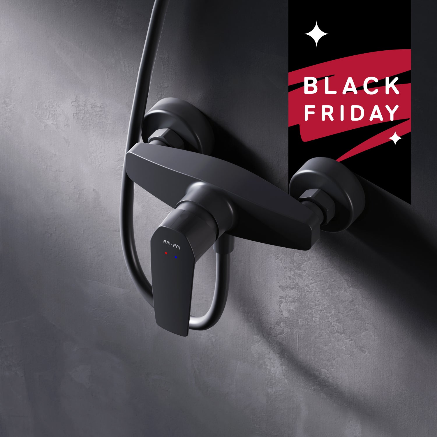 FGA20022 Duscharmatur Gem Brausearmatur Mischbatterie Dusche, Schwarz