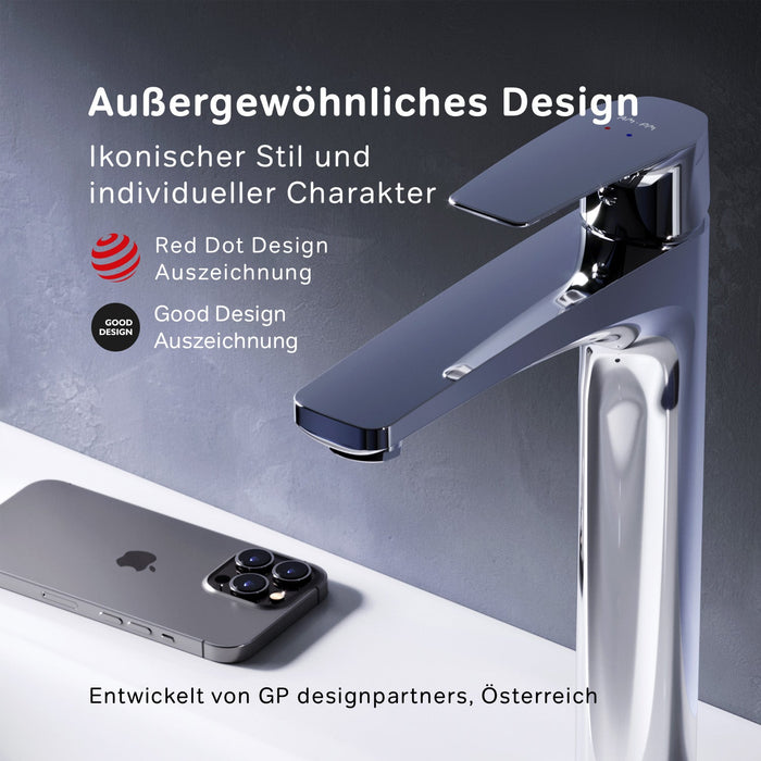 FGA92200 Gem Einhebel-Waschtischarmatur Hoch mit Klick-Ablaufgarnitur | Online Store von AM.PM
