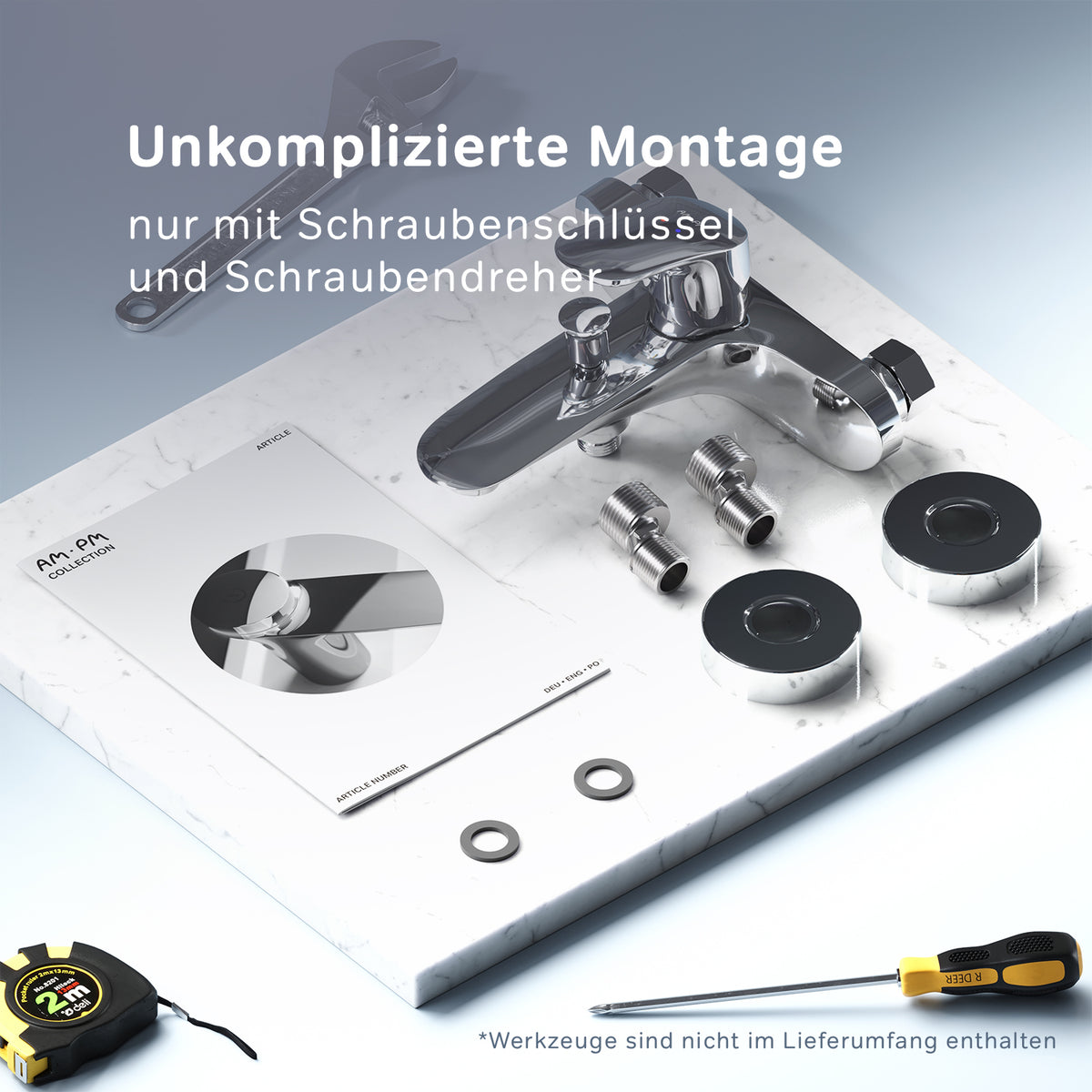 FLA10000 Wannenarmatur Like Mischbatterie Badewanne Wasserhahn Bad ampm-store.de