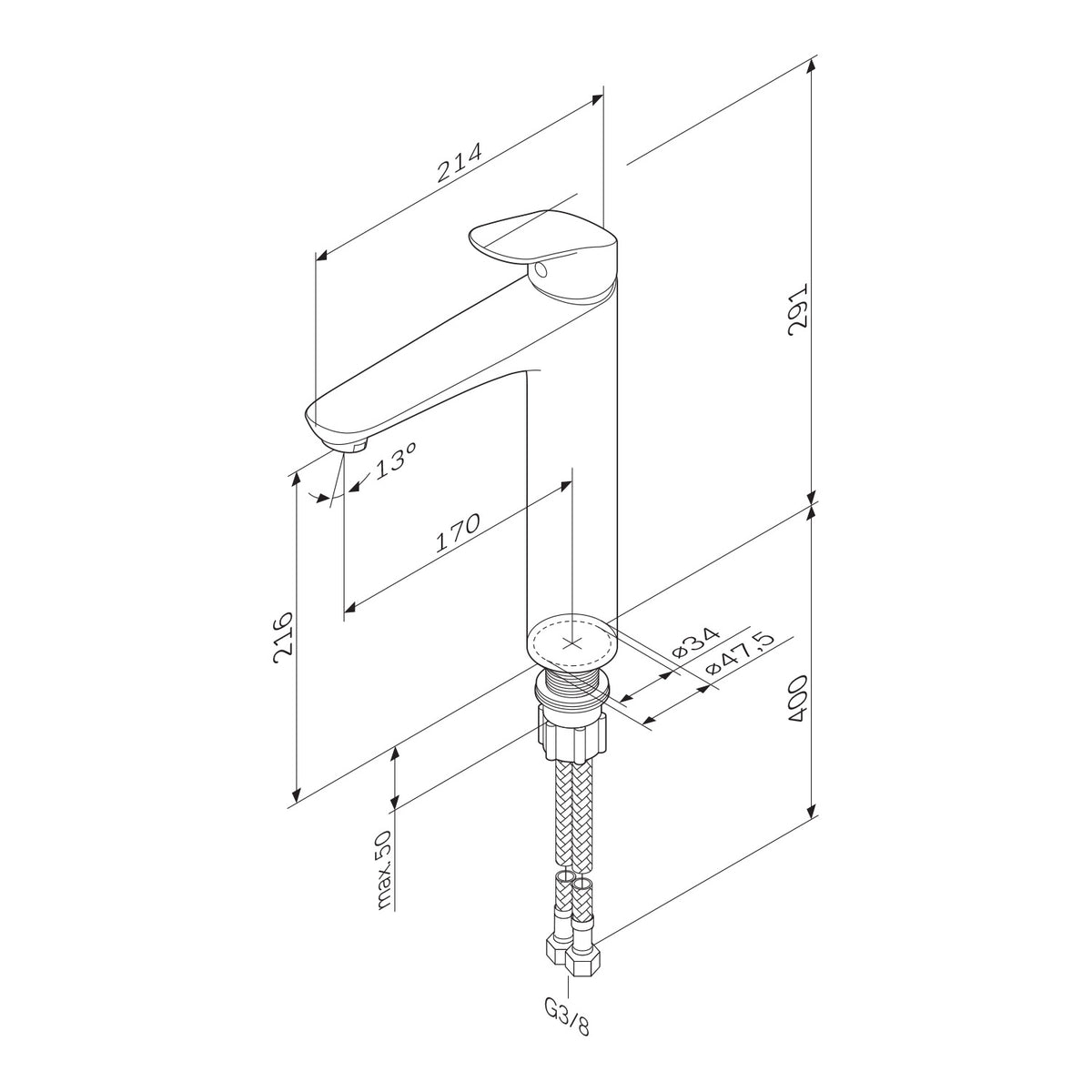 FLA92000 Bad Armatur Like Waschtischarmatur mit hohem Auslauf Wasserhahn ampm-store.de