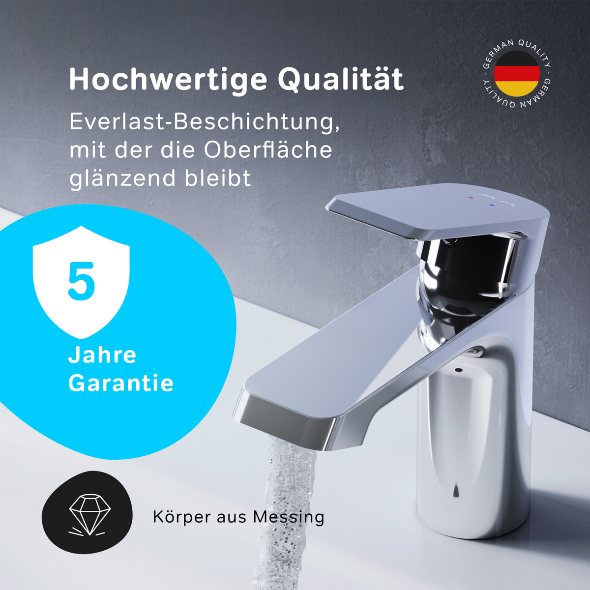 FNA02100 Bad Armatur Flash Waschtischarmatur Wasserhahn ampm-store.de