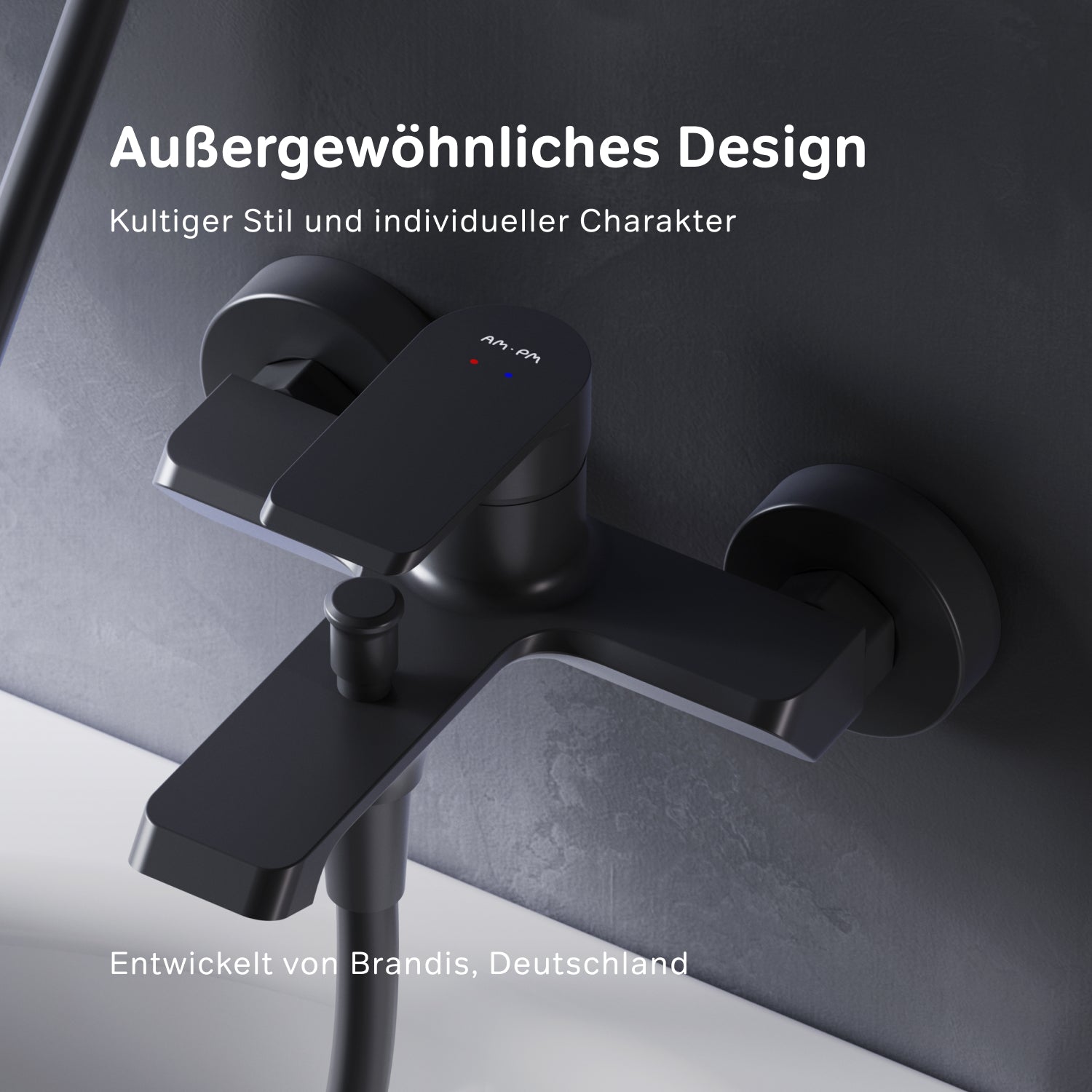 FNA10022 Wannenarmatur Flash Mischbatterie Badewanne Wasserhahn Bad, Schwarz