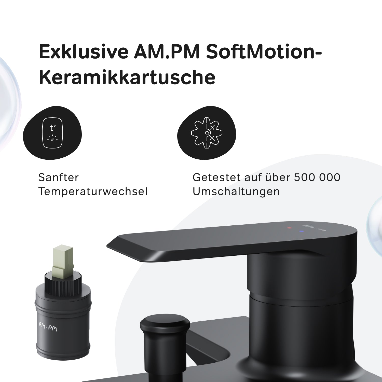 FNA10022 Wannenarmatur Flash Mischbatterie Badewanne Wasserhahn Bad, Schwarz
