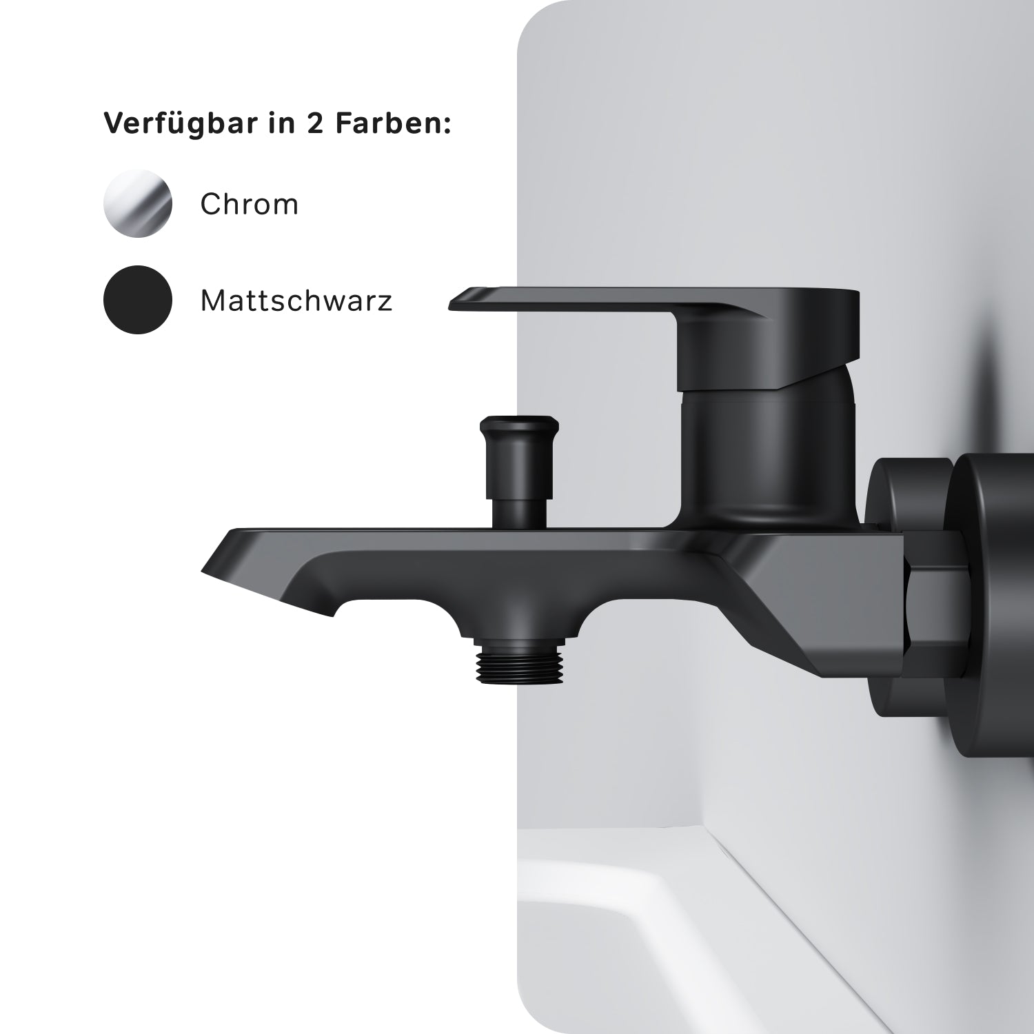 FNA10022 Wannenarmatur Flash Mischbatterie Badewanne Wasserhahn Bad, Schwarz