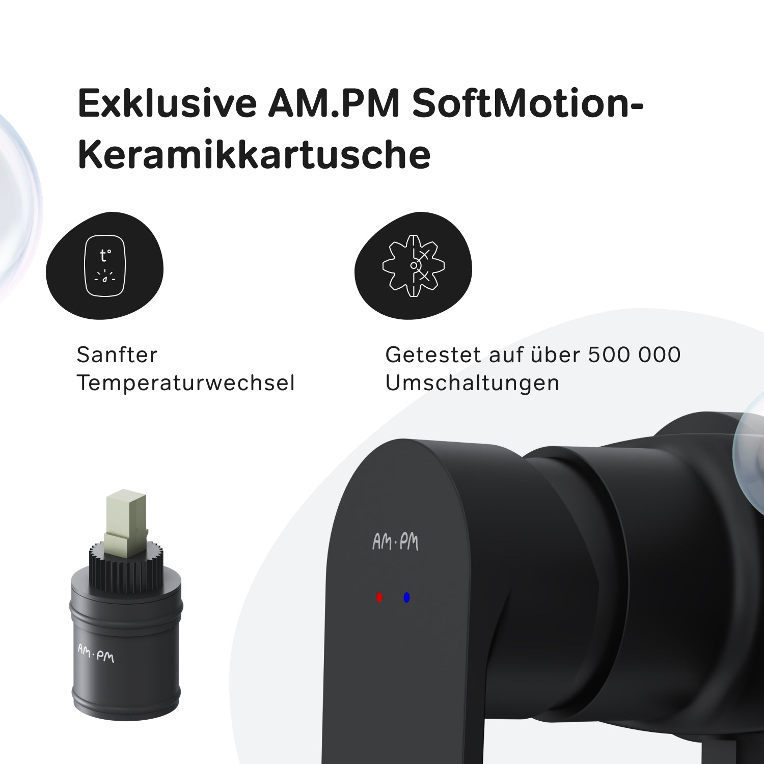 FNA20022 Duscharmatur Flash Brausearmatur Mischbatterie Dusche, Schwarz
