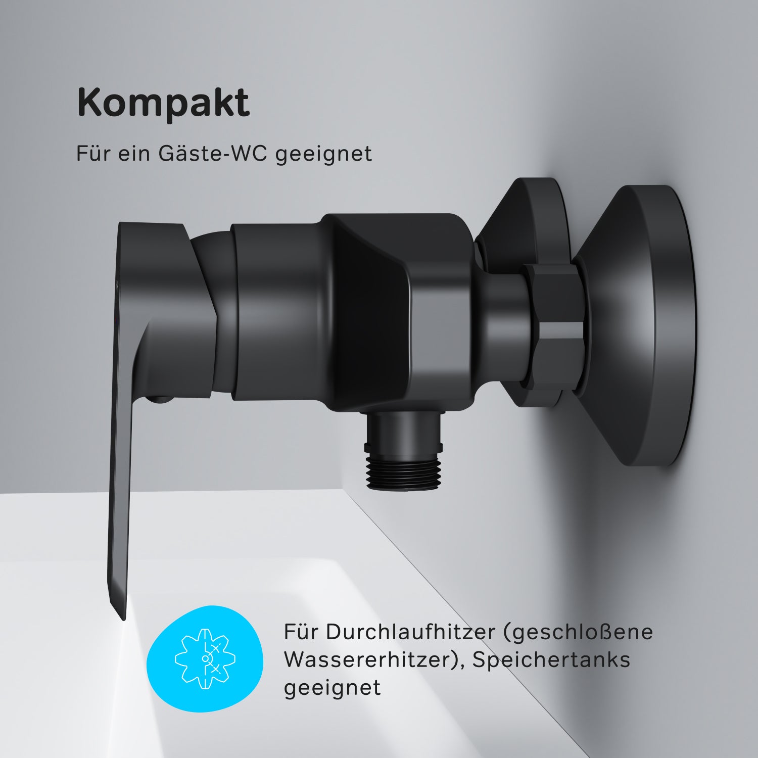 FNA20022 Duscharmatur Flash Brausearmatur Mischbatterie Dusche, Schwarz