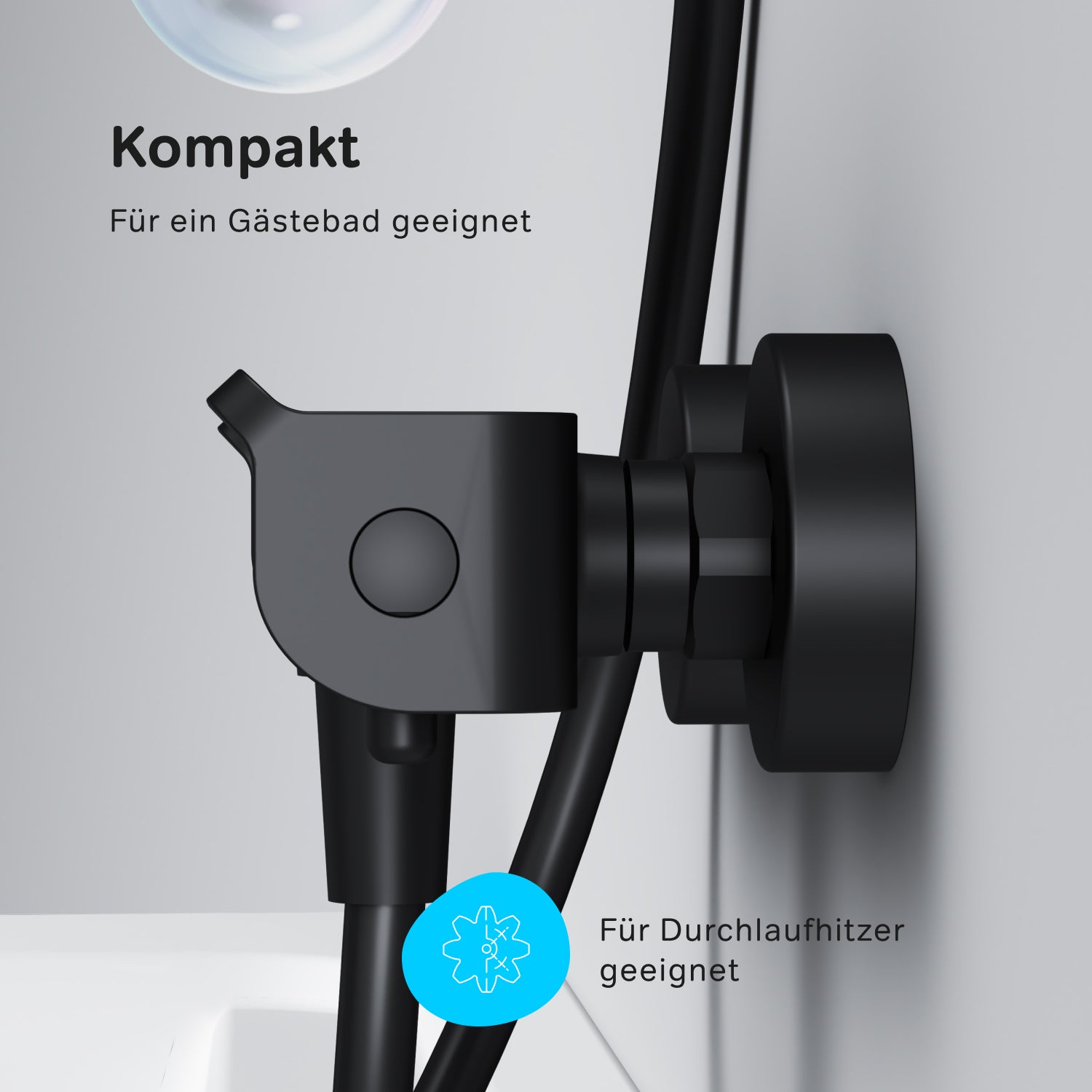 FNA40022 Duscharmatur Thermostat Flash Brausearmatur Mischbatterie Dusche, Schwarz ampm-store.de