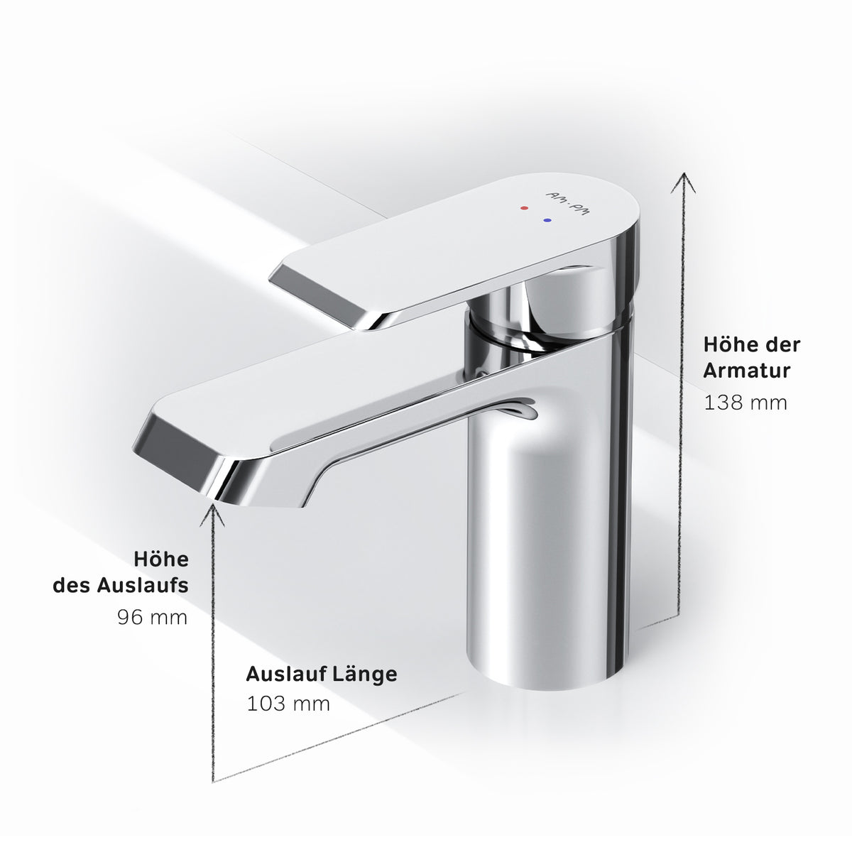 FNA82100 Bad Armatur Flash Waschtischarmatur mit Klick-Ablaufgarnitur Wasserhahn ampm-store.de