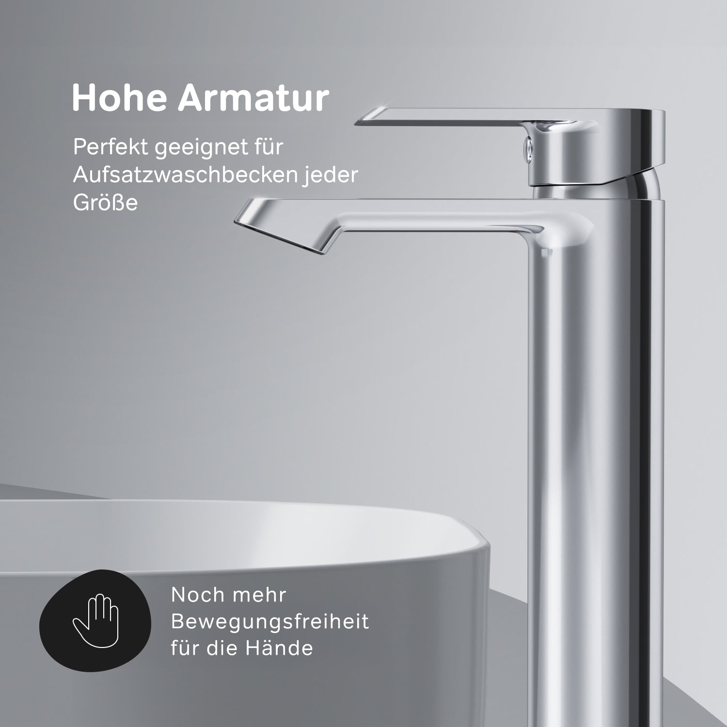 FNA92000 Bad Armatur Flash Waschtischarmatur mit hohem Auslauf Wasserhahn ampm-store.de