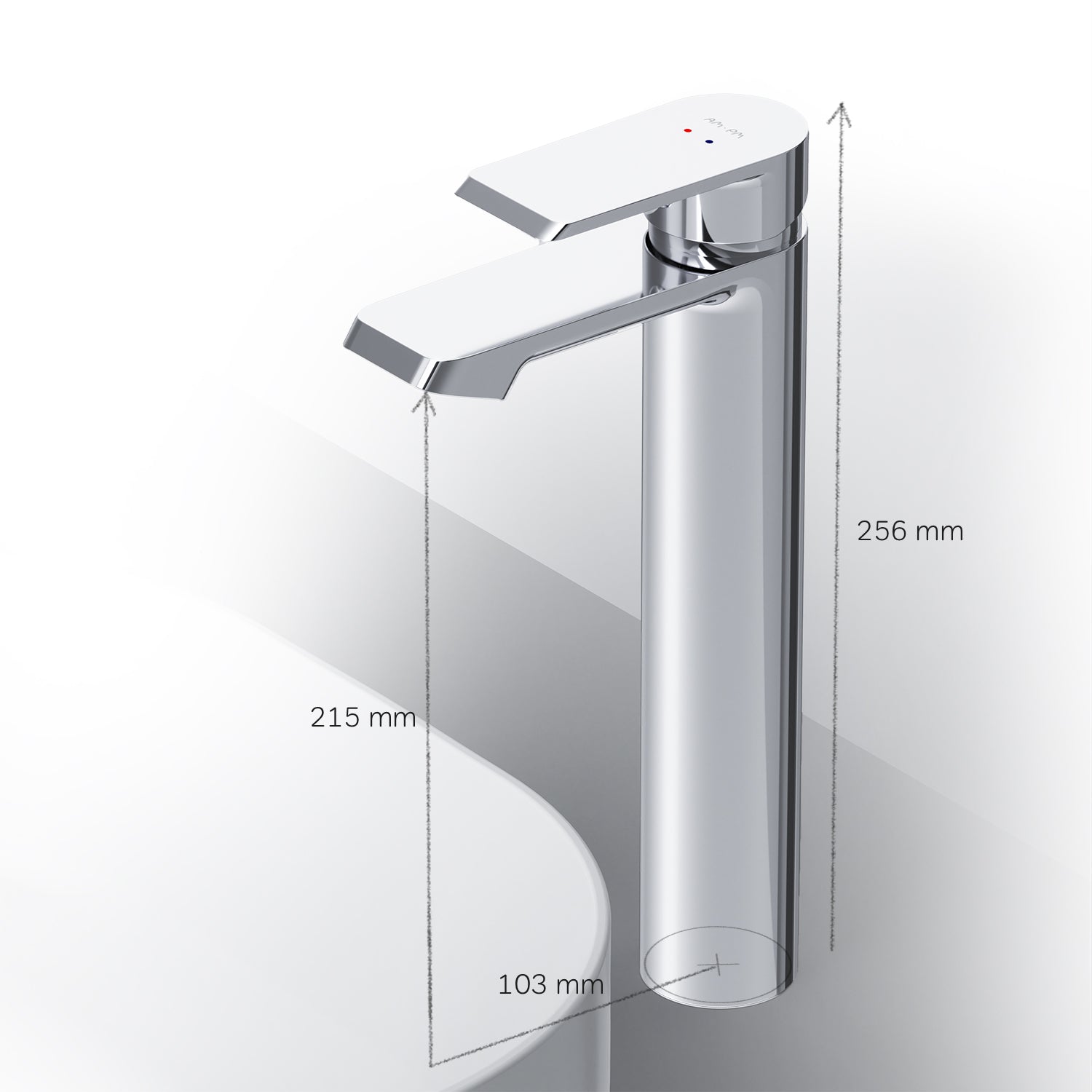 FNA92000 Bad Armatur Flash Waschtischarmatur mit hohem Auslauf Wasserhahn ampm-store.de