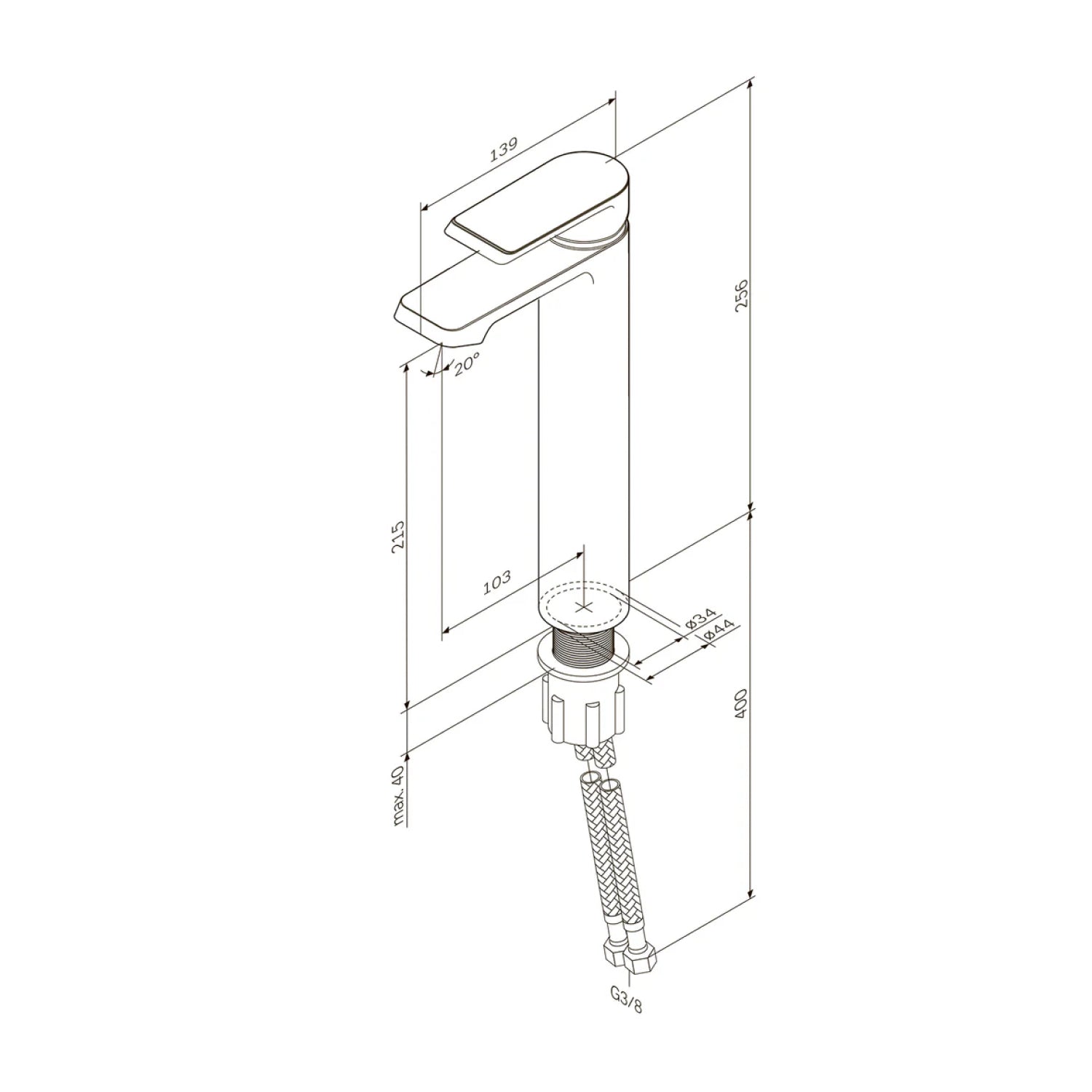 FNA92000 Bad Armatur Flash Waschtischarmatur mit hohem Auslauf Wasserhahn ampm-store.de