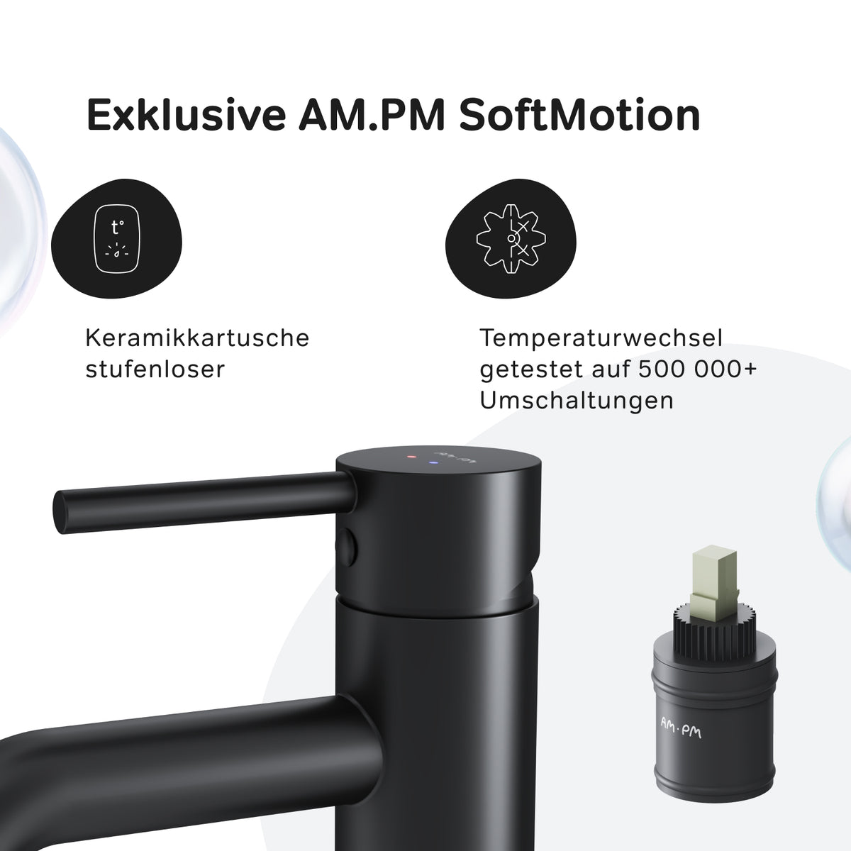 Robinet mitigeur de lavabo Spike, noir–FPA02122