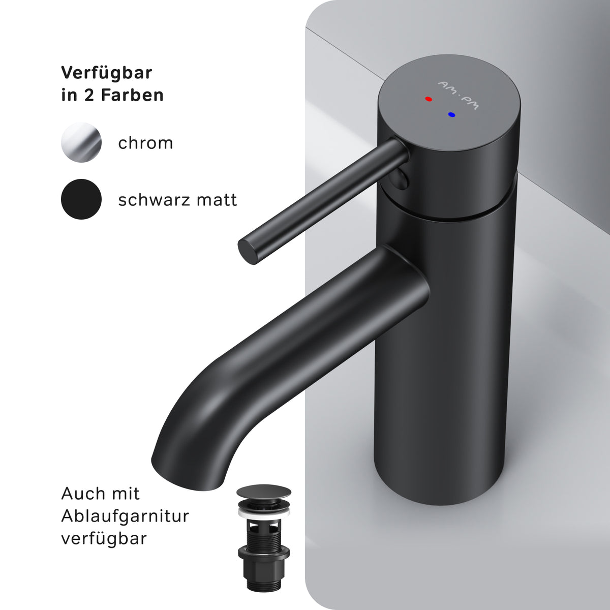 Robinet mitigeur de lavabo Spike, noir–FPA02122