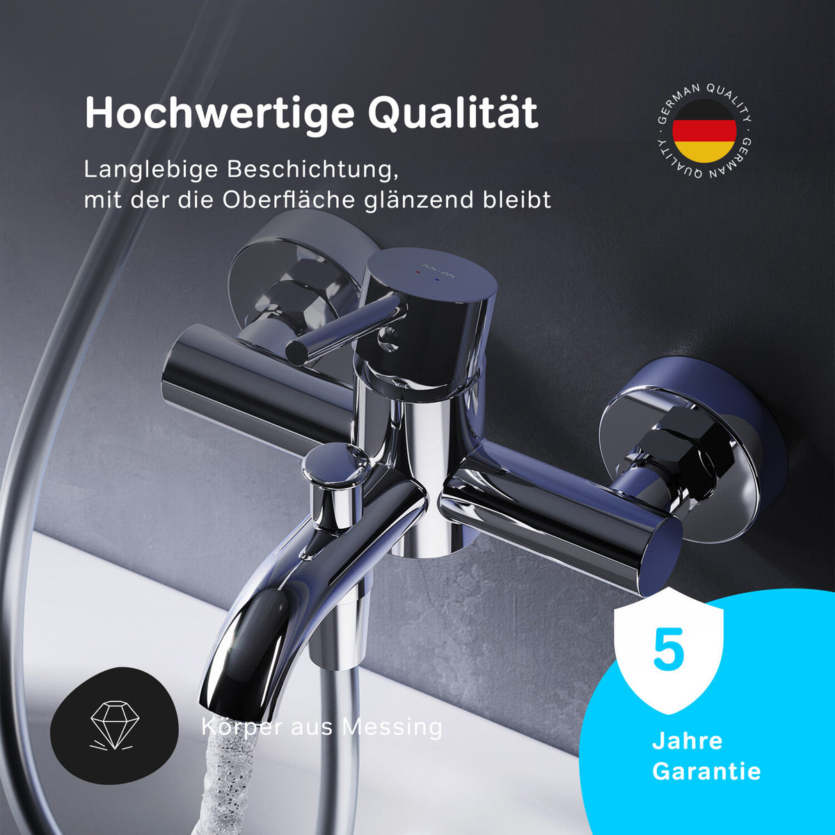 FPA10000 Wannenarmatur Spike Mischbatterie Badewanne Wasserhahn Bad ampm-store.de