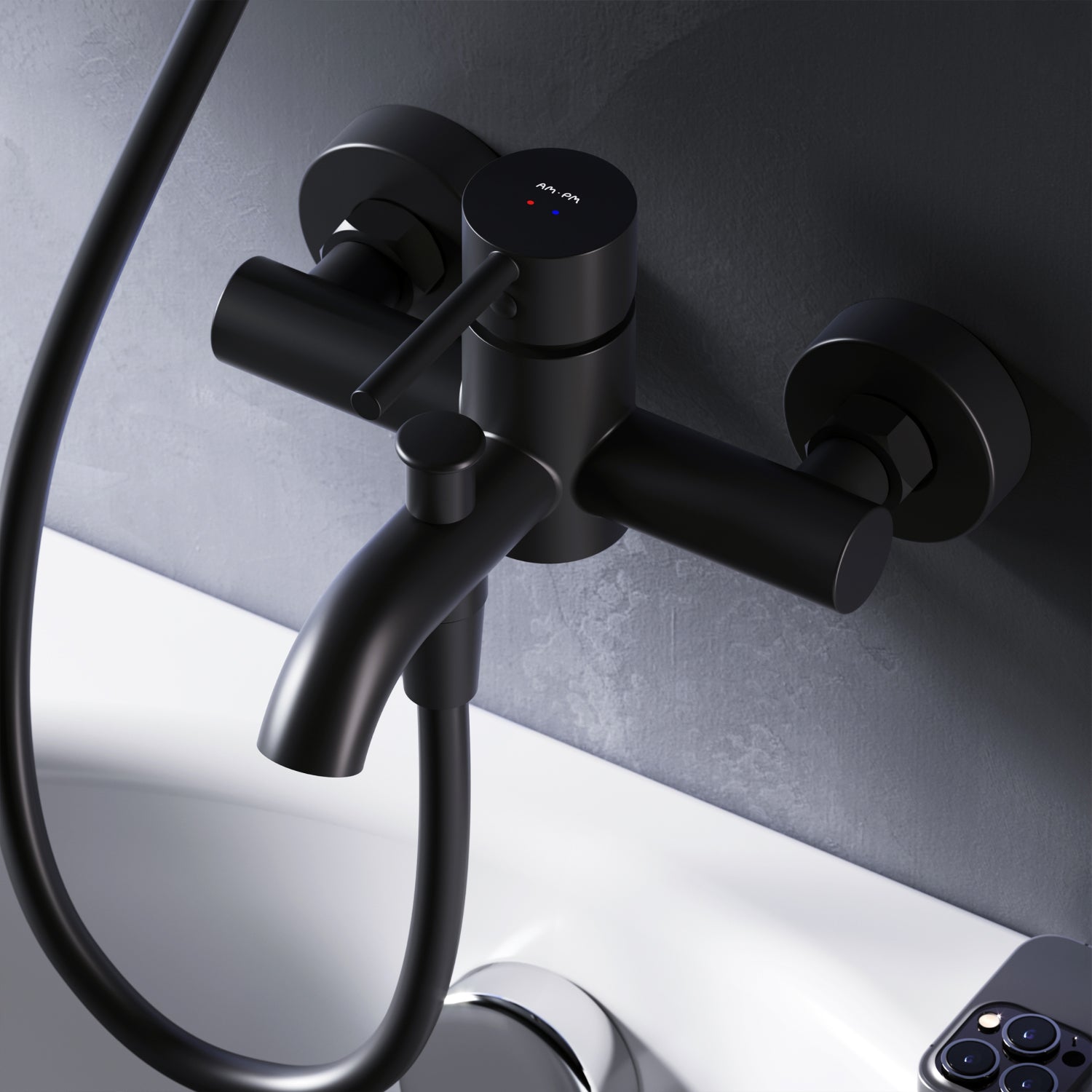 Robinet de baignoire FPA10022 Mitigeur à pointes Robinet de baignoire Salle de bain Noir