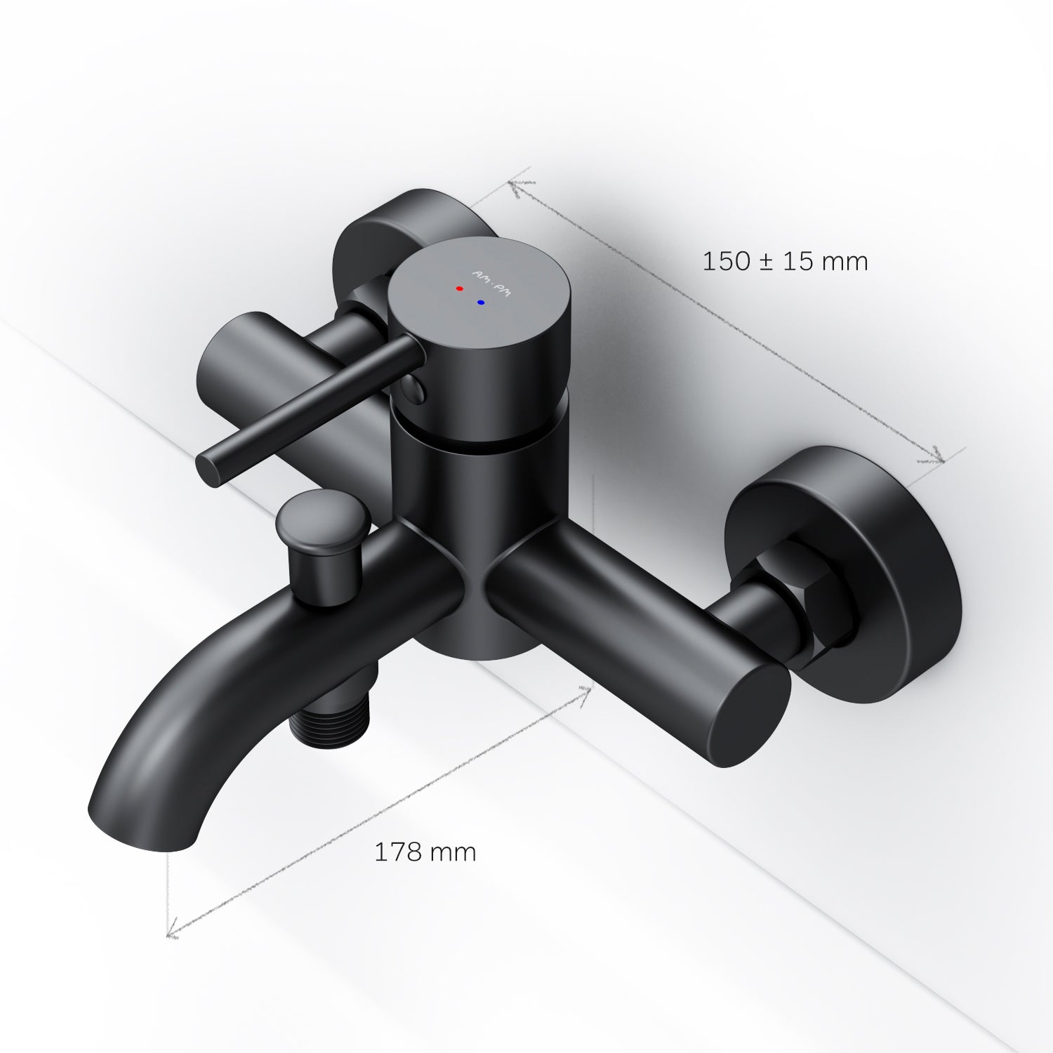 Robinet de baignoire FPA10022 Mitigeur à pointes Robinet de baignoire Salle de bain Noir