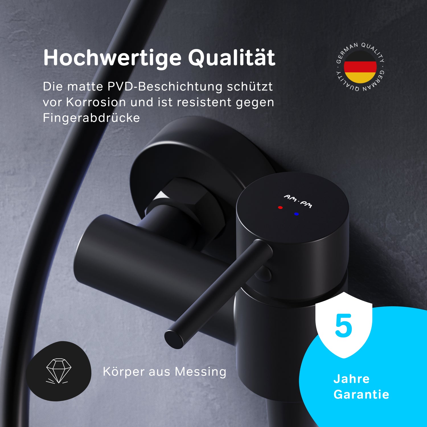 FPA20022 Robinet de douche à picots, mitigeur de douche noir