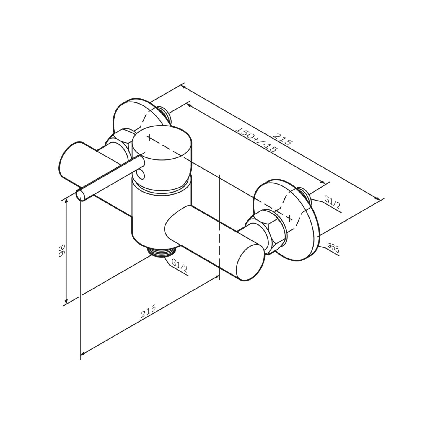 FPA20022 Robinet de douche à picots, mitigeur de douche noir