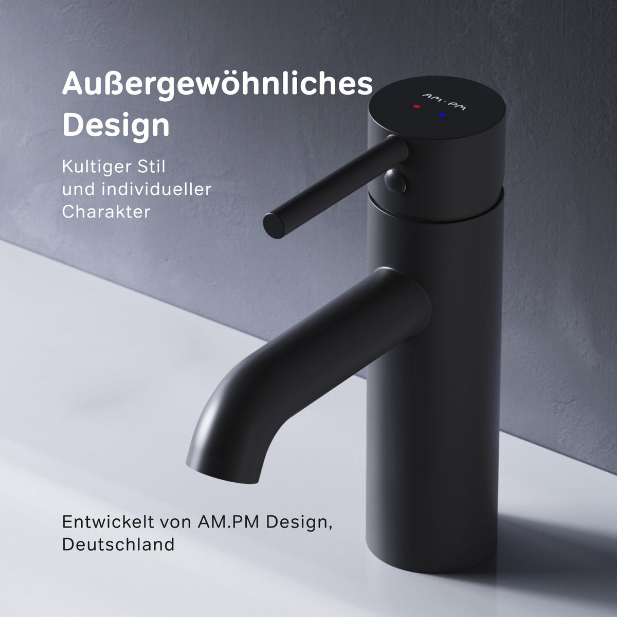 Waschtischarmatur Spike mit Klick-Ablaufgarnitur, Schwarz – FPA82122