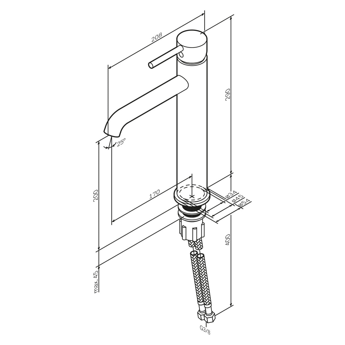 FPA92000 Bad Armatur Spike Waschtischarmatur mit hohem Auslauf Wasserhahn ampm-store.de