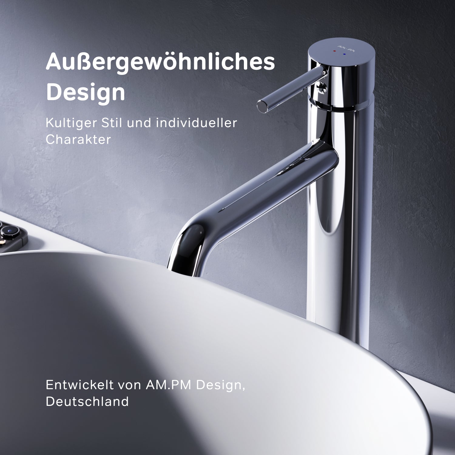 FPA92000 Bad Armatur Spike Waschtischarmatur mit hohem Auslauf Wasserhahn ampm-store.de