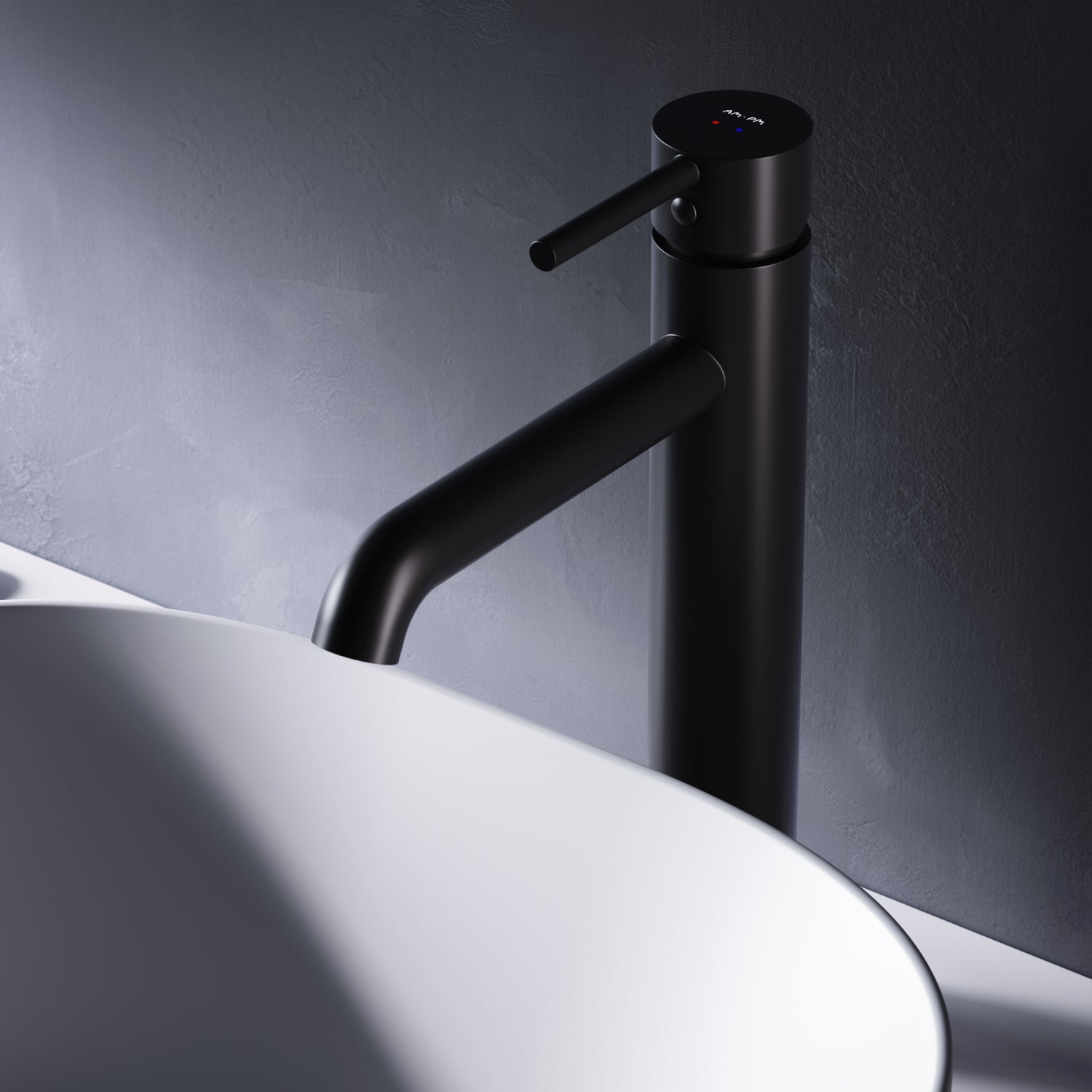 Robinet de salle de bain FPA92022, robinet de lavabo à picots avec bec haut, noir