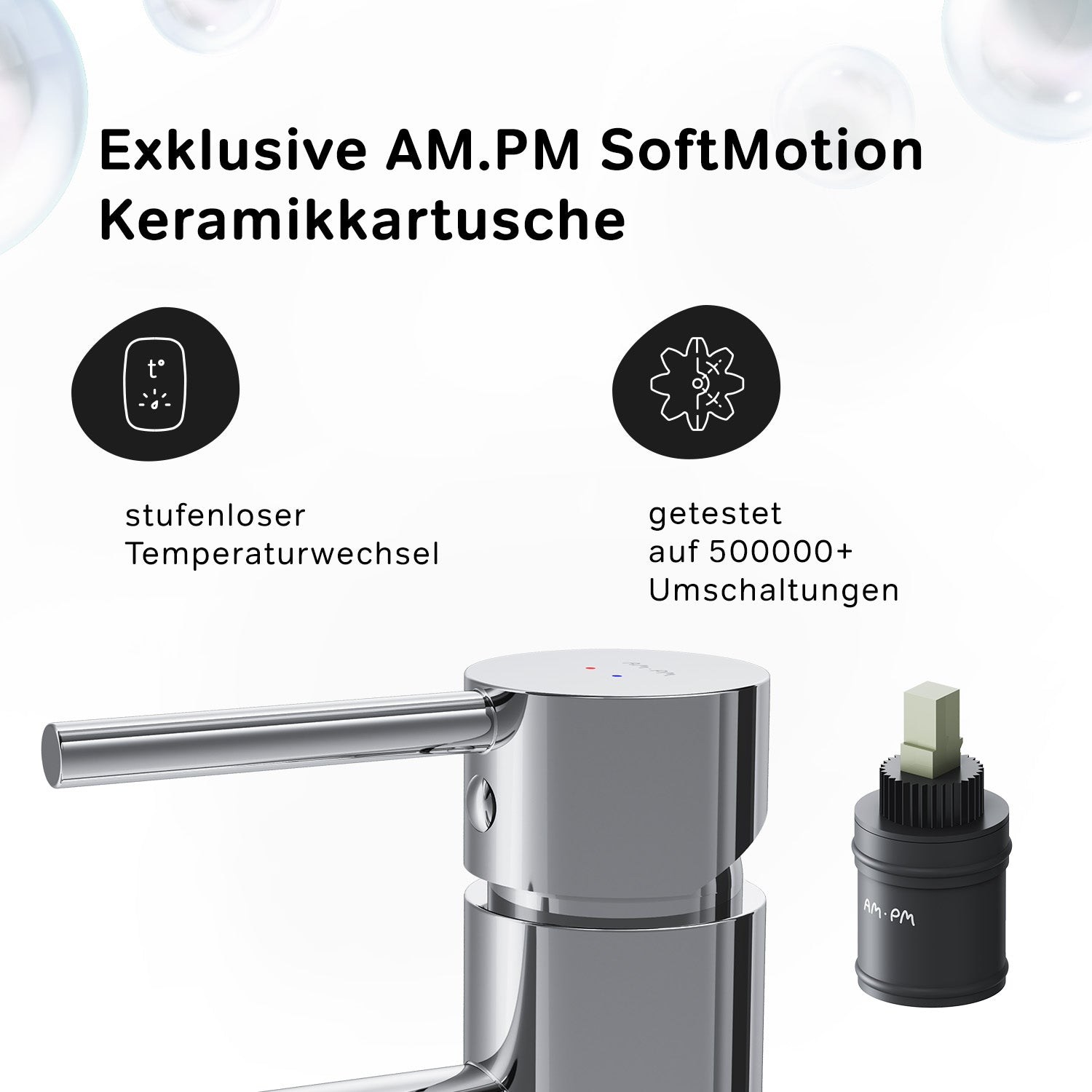 FPA92200 Bad Armatur Spike Waschtischarmatur Hoch mit Klick-Ablaufgarnitur Wasserhahn