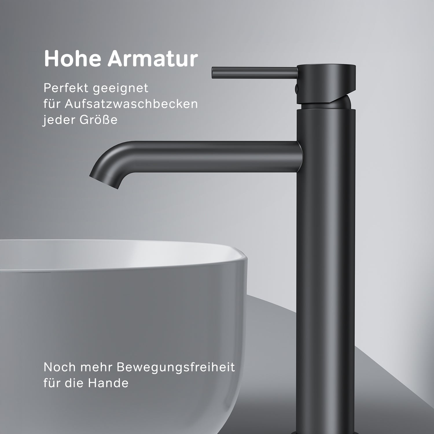 Robinet de salle de bain à picots FPA92222, robinet de lavabo haut avec bonde à clic, noir