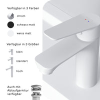 FTA02133 Bad Armatur Hit Waschtischarmatur S-Größe Wasserhahn, Weiß ampm-store.de
