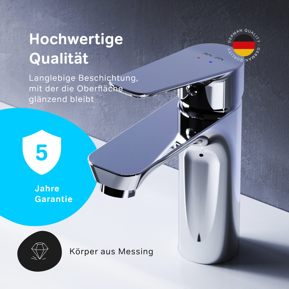 FTA02200 Bad Armatur Hit Waschtischarmatur M-Größe Wasserhahn ampm-store.de