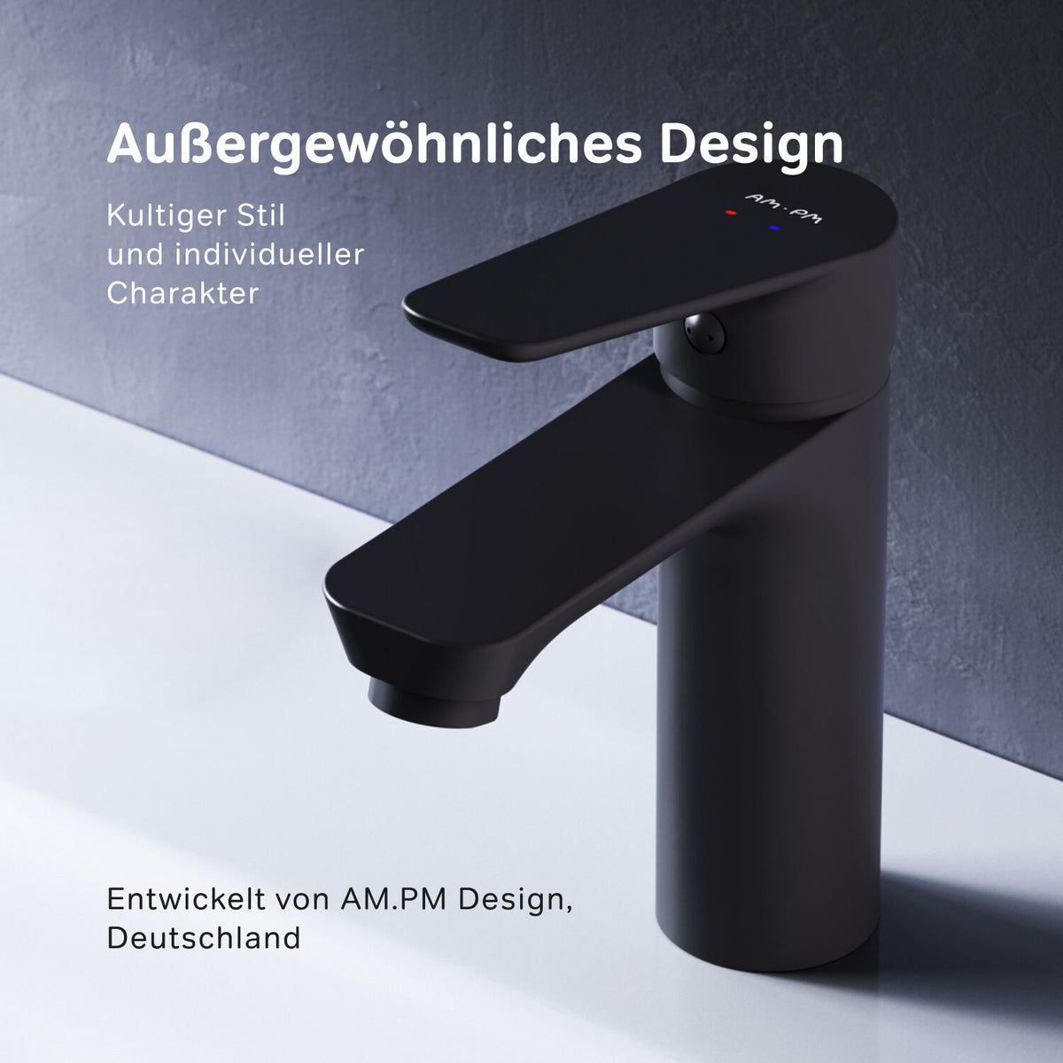 FTA02222 Bad Armatur Hit Waschtischarmatur M-Größe Wasserhahn, Schwarz ampm-store.de