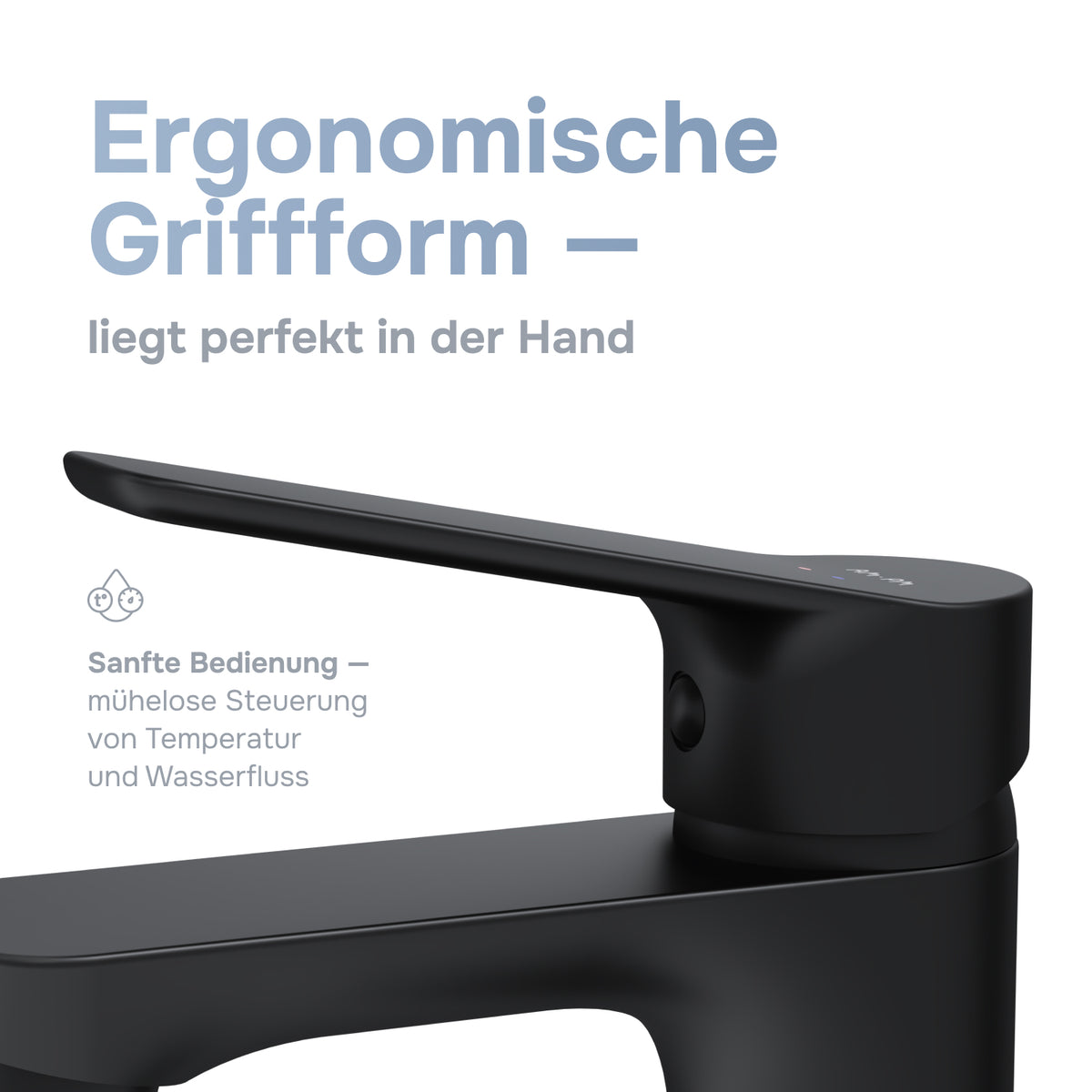 Waschtischarmatur Hit M-Größe, Schwarz – FTA02222