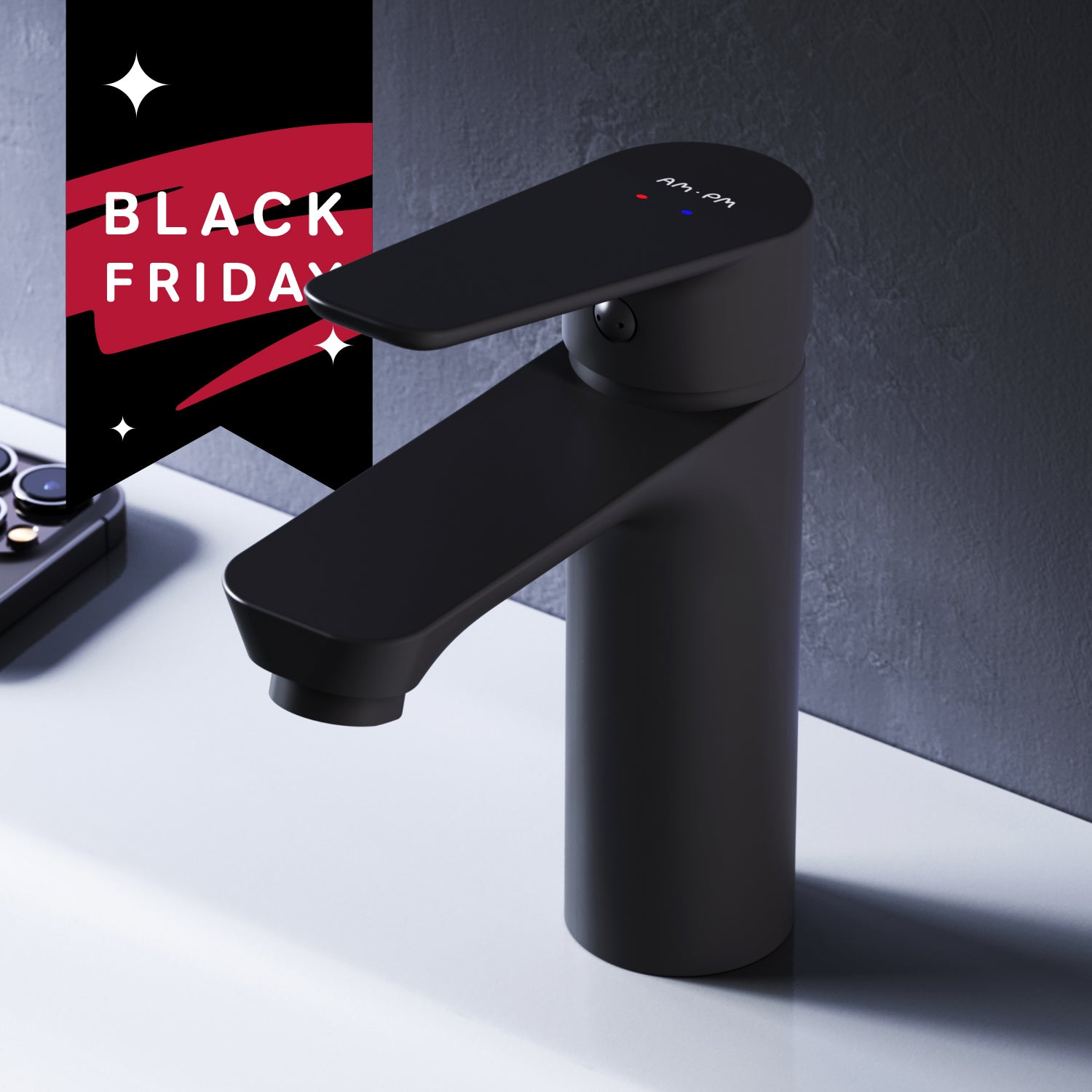 FTA02222 Bad Armatur Hit Waschtischarmatur M-Größe Wasserhahn, Schwarz