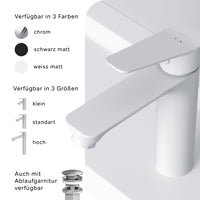 FTA02233 Bad Armatur Hit Waschtischarmatur M-Größe Wasserhahn, Weiß ampm-store.de