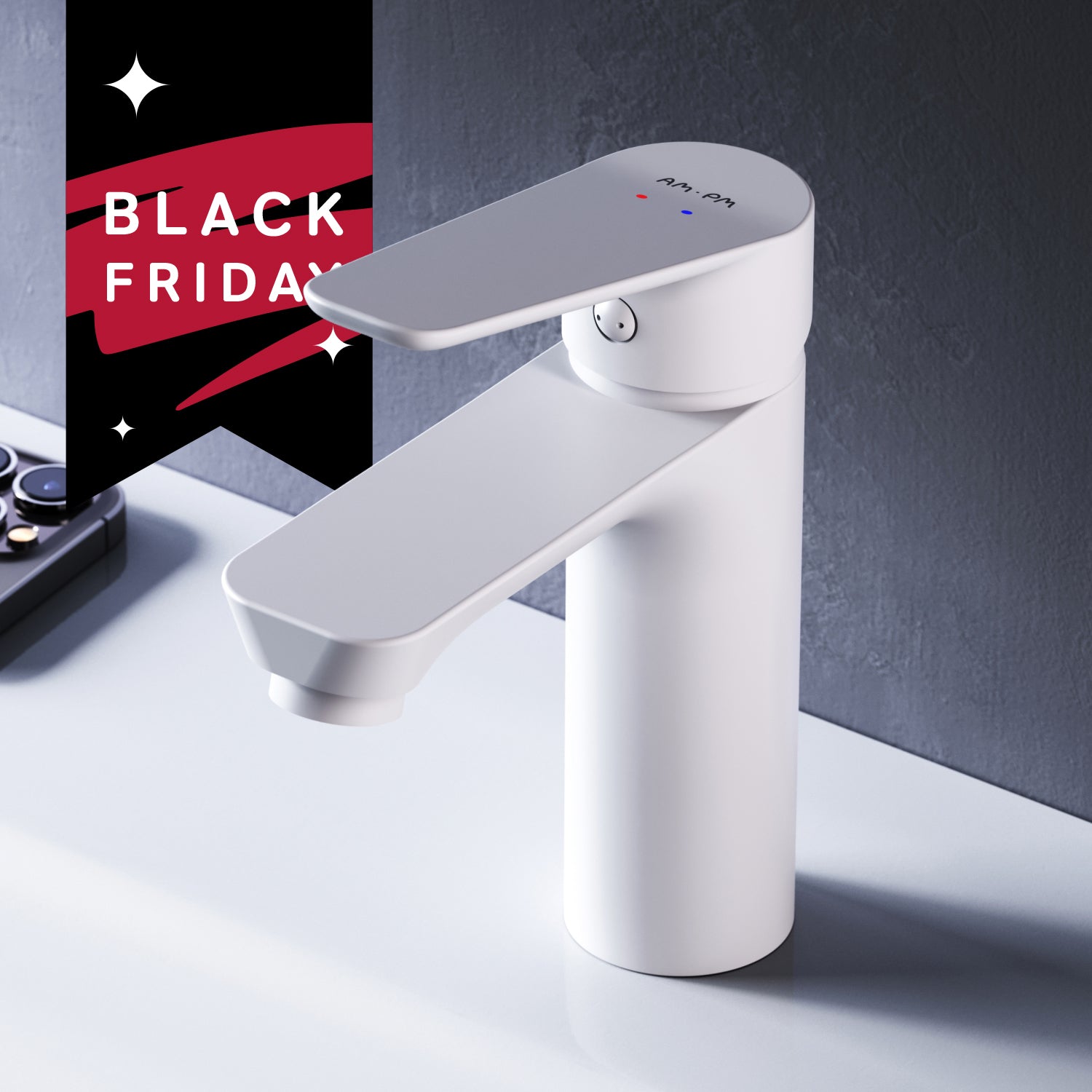 FTA02233 Bad Armatur Hit Waschtischarmatur M-Größe Wasserhahn, Weiß