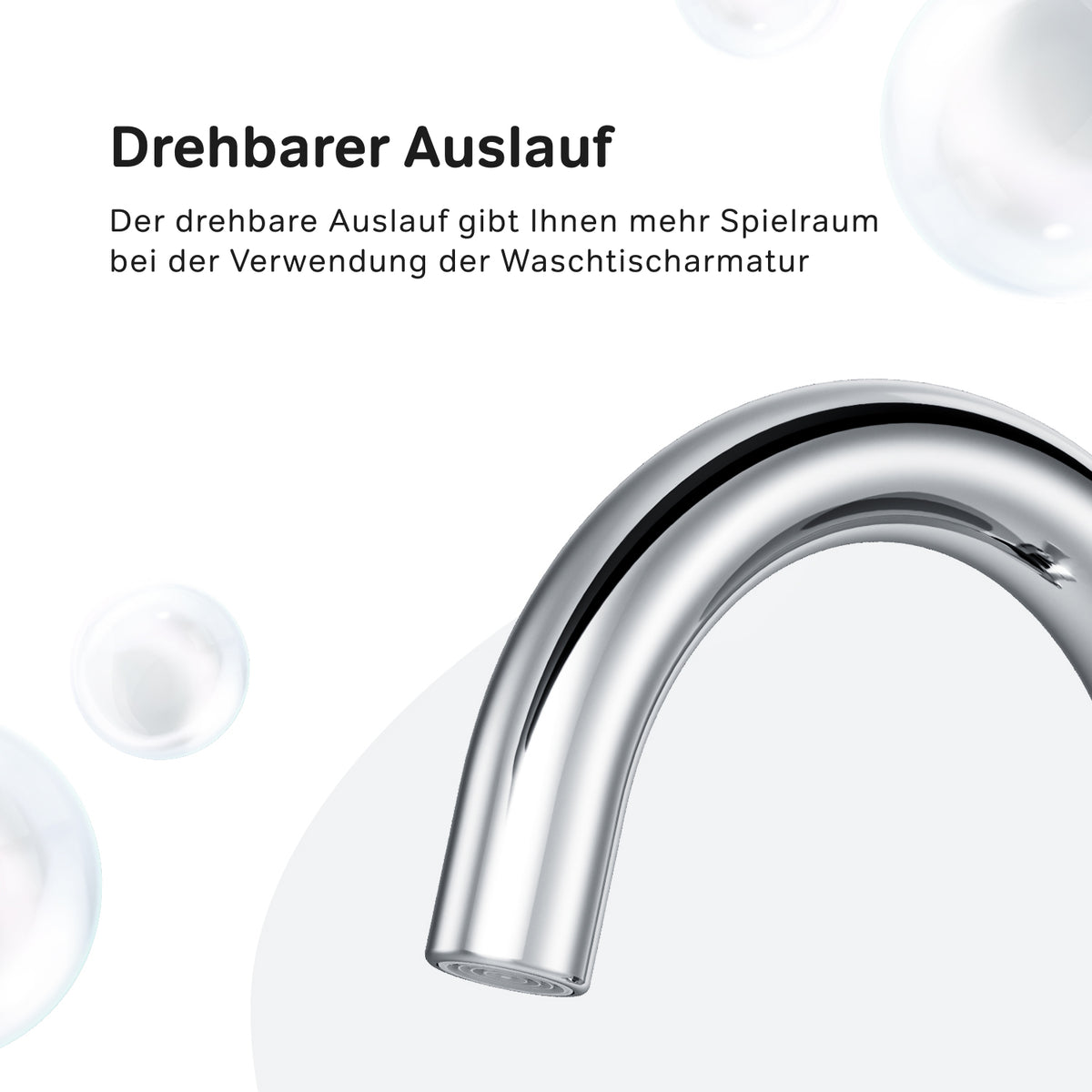 FTA02700 Bad Armatur Hit Waschtischarmatur mit drehbarem Auslauf Wasserhahn ampm-store.de