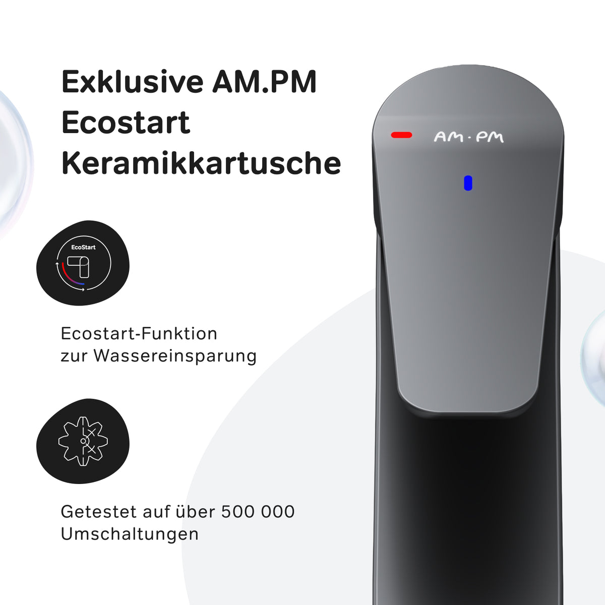 Waschtischarmatur Hit mit EcoStart, Schwarz – FTA02822