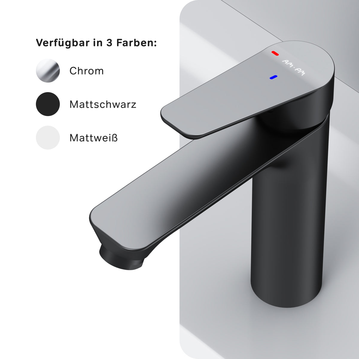 Waschtischarmatur Hit mit EcoStart, Schwarz – FTA02822