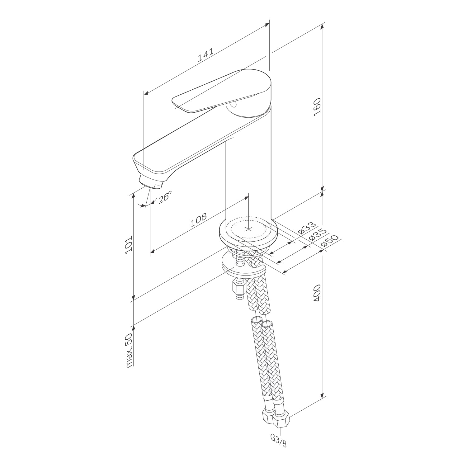 Mitigeur de lavabo Hit EcoStart FTA02822, noir