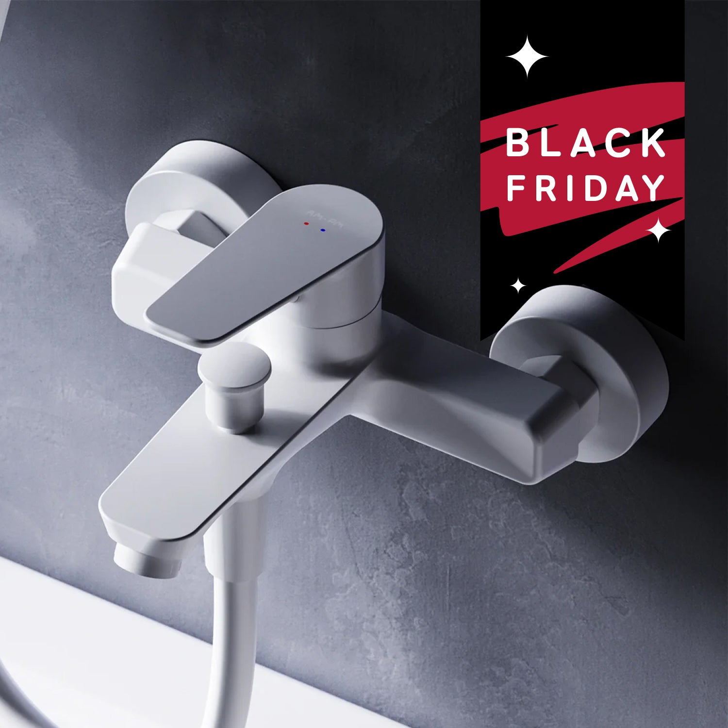 FTA10033 Wannenarmatur Hit Mischbatterie Badewanne Wasserhahn Bad, Weiß