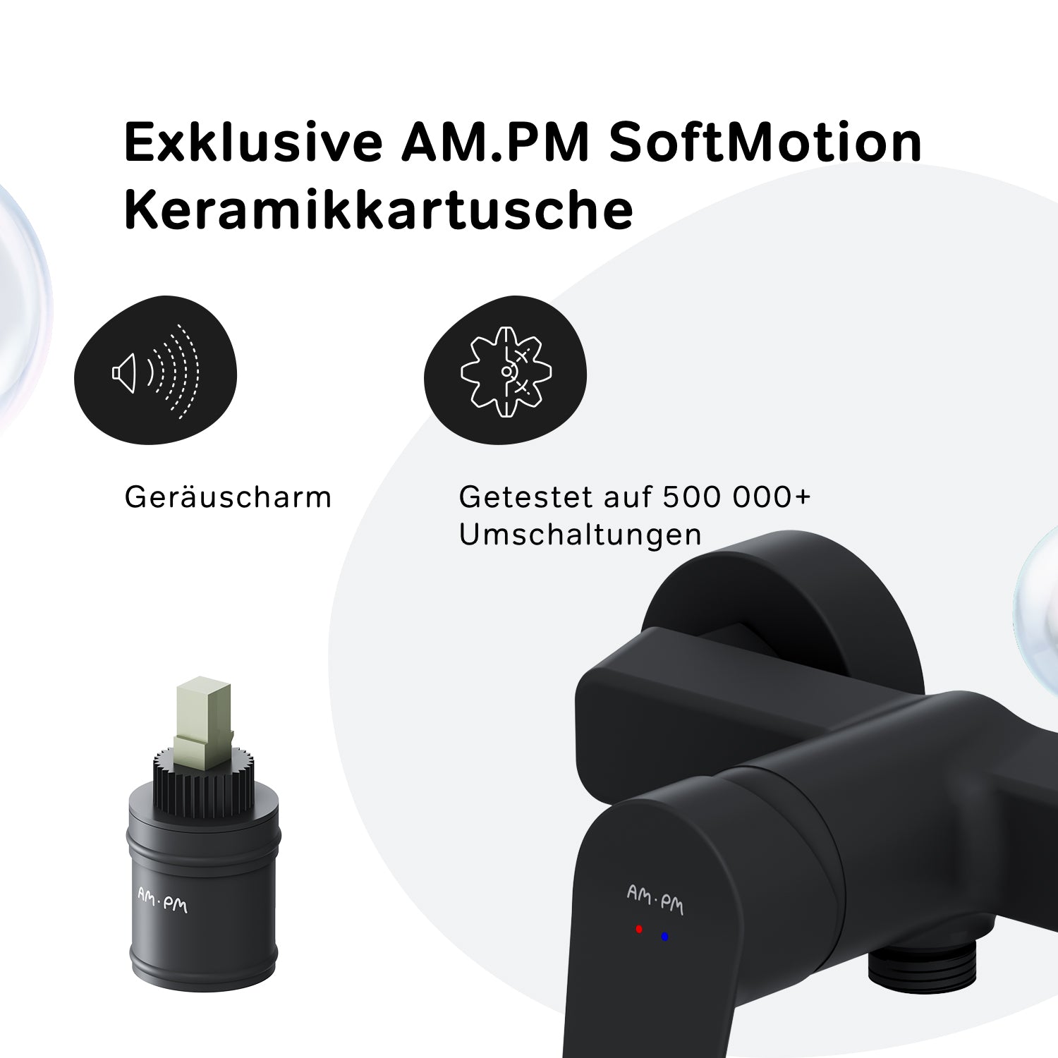 FTA20022 Duscharmatur Hit Brausearmatur Mischbatterie Dusche, Schwarz ampm-store.de