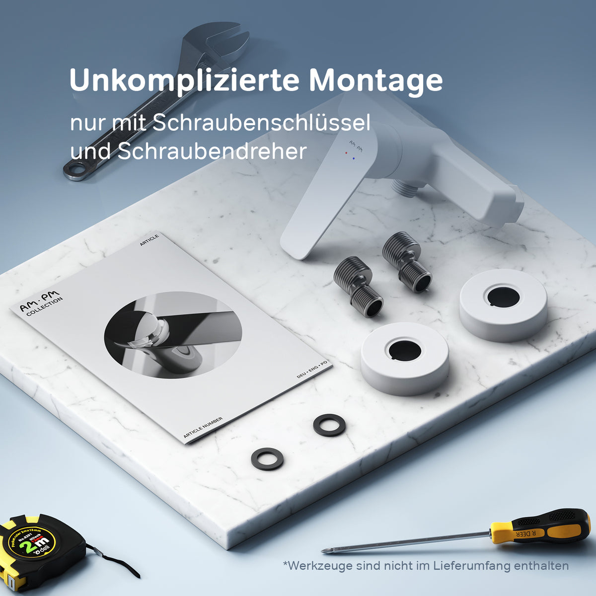 FTA20033 Duscharmatur Hit Brausearmatur Mischbatterie Dusche, Weiß ampm-store.de