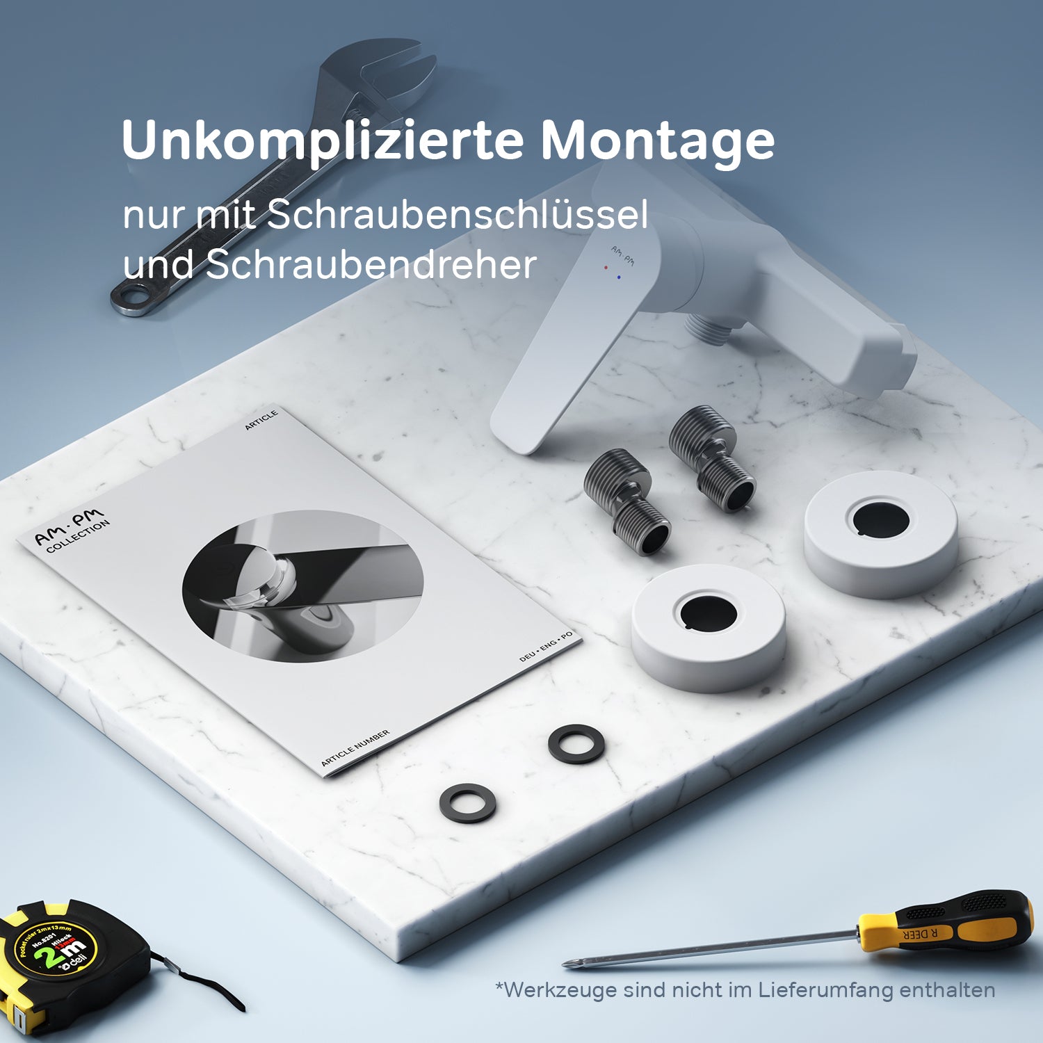 FTA20033 Duscharmatur Hit Brausearmatur Mischbatterie Dusche, Weiß ampm-store.de