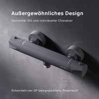 FTA40022 Duscharmatur Thermostat Hit Brausearmatur Mischbatterie Dusche, Schwarz ampm-store.de