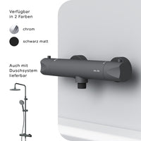 FTA40022 Duscharmatur Thermostat Hit Brausearmatur Mischbatterie Dusche, Schwarz ampm-store.de