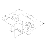 FTA40022 Duscharmatur Thermostat Hit Brausearmatur Mischbatterie Dusche, Schwarz ampm-store.de