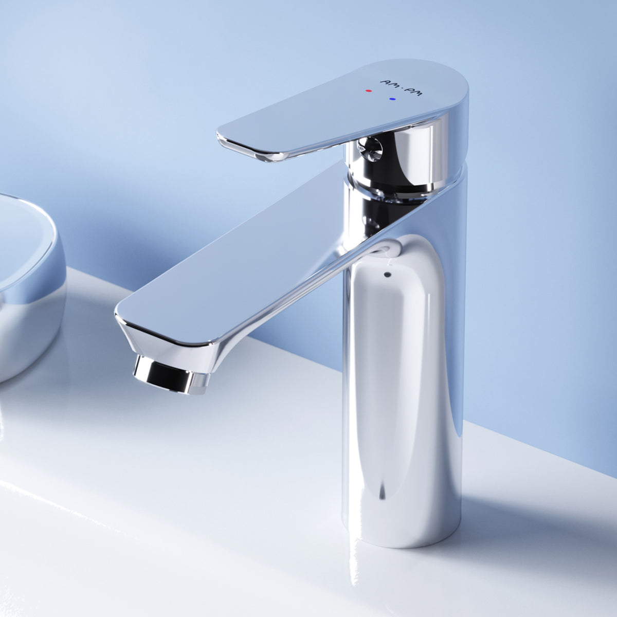 Actionnez le robinet du lavabo S-Dimensions avec raccord de vidange à enclenchement–FTA82100