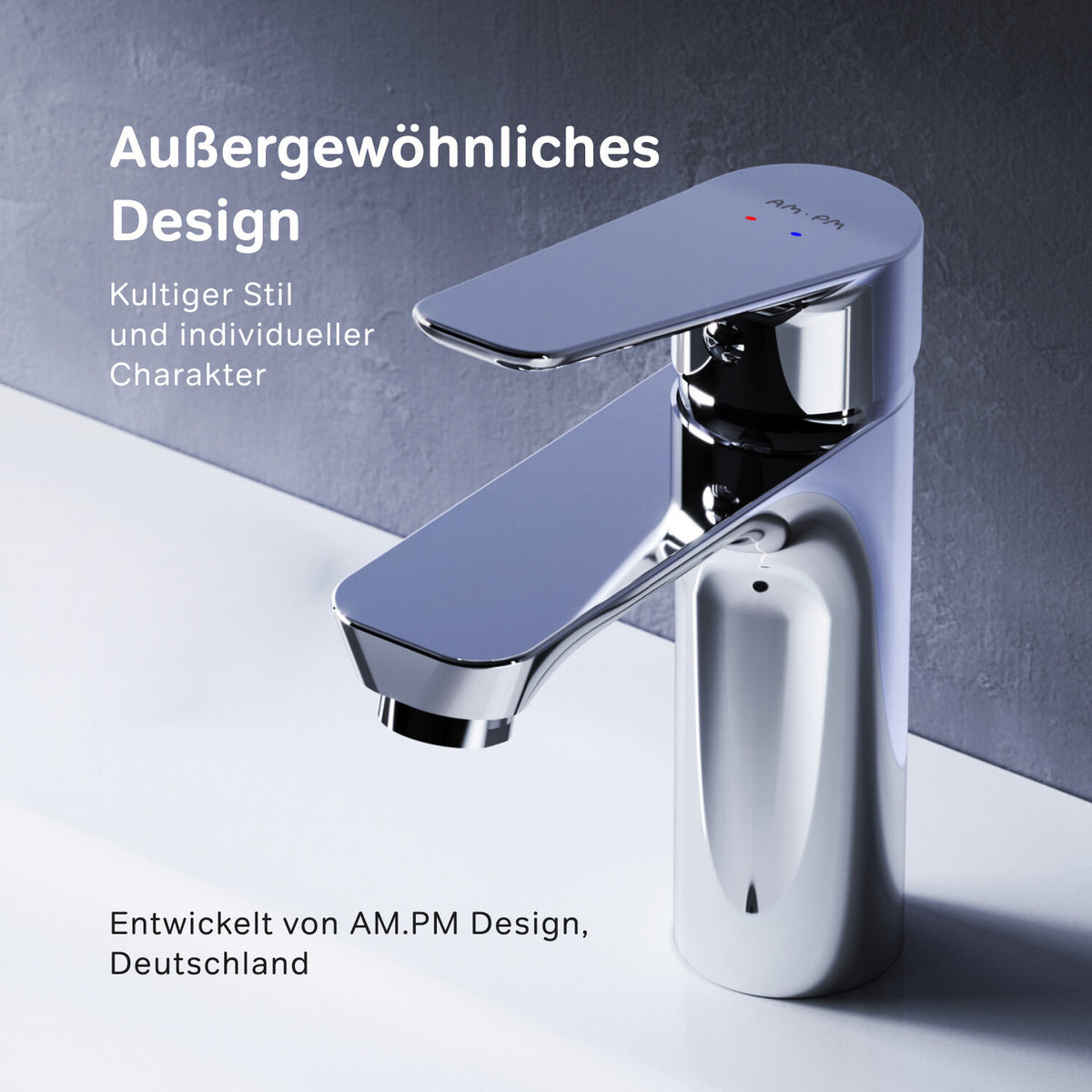 FTA82200 Bad Armatur Hit Waschtischarmatur M-Größe mit Klick-Ablaufgarnitur Wasserhahn ampm-store.de