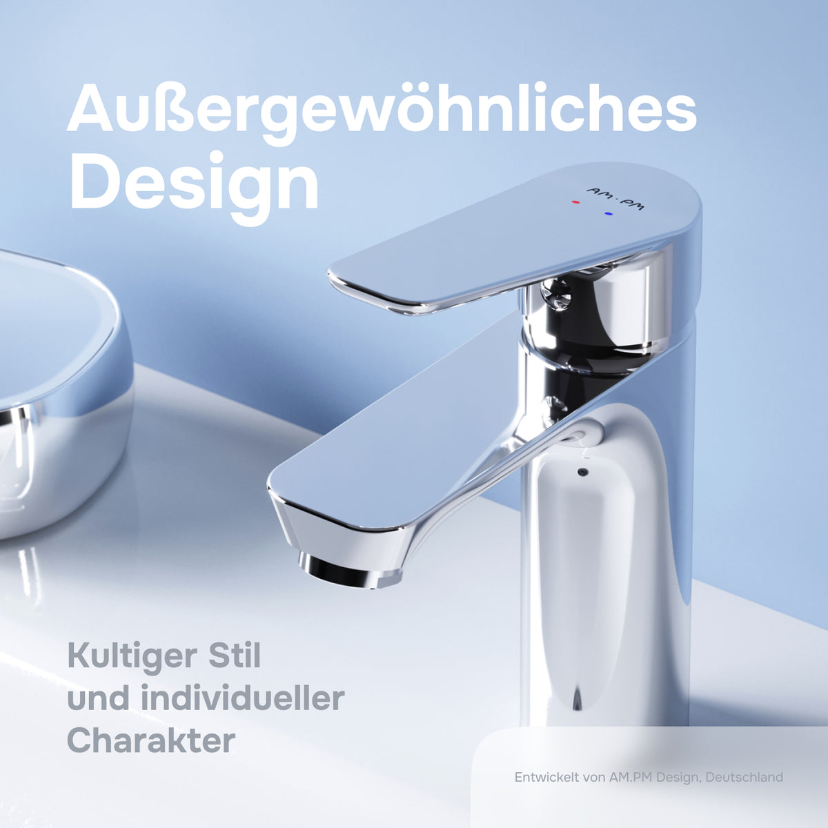Actionnez le robinet du lavabo M-Dimensions avec raccord de vidange à enclenchement–FTA82200