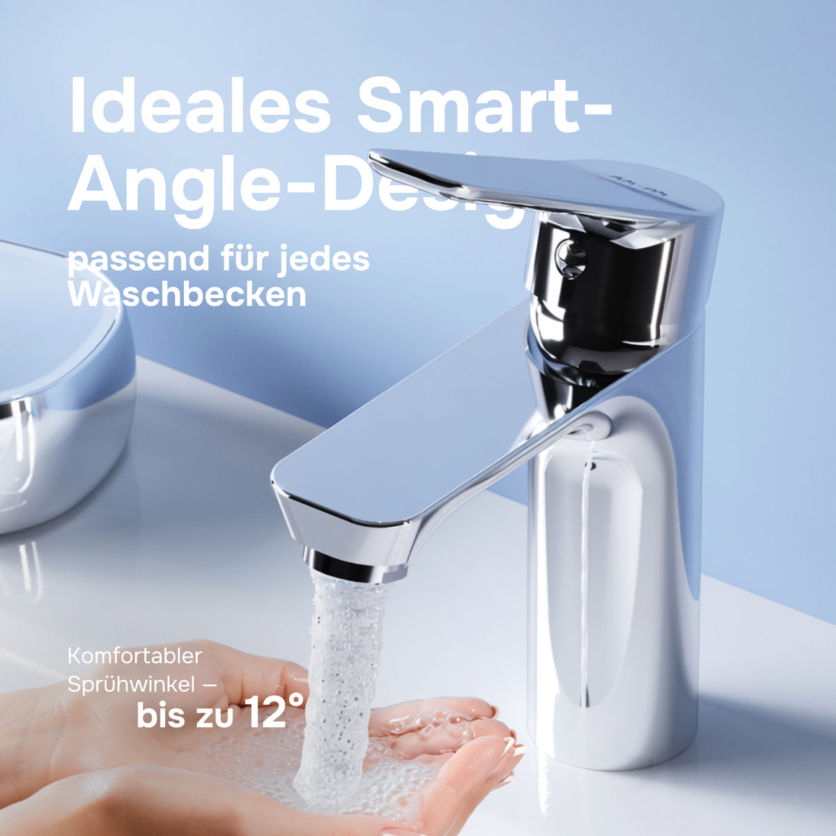 Actionnez le robinet du lavabo M-Dimensions avec raccord de vidange à enclenchement–FTA82200